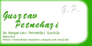 gusztav petnehazi business card